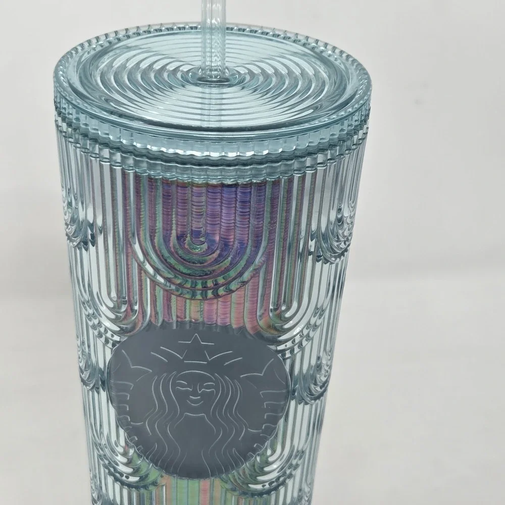 NEW Starbucks Spring 2022 Iridescent Mermaid Scale Tumbler Cup Venti 24 oz
